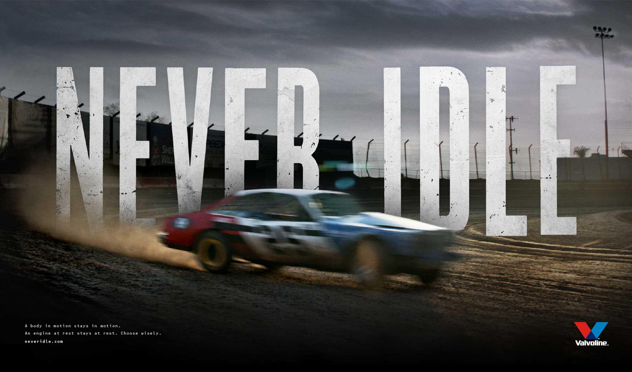 Never Idle Racecar Poster